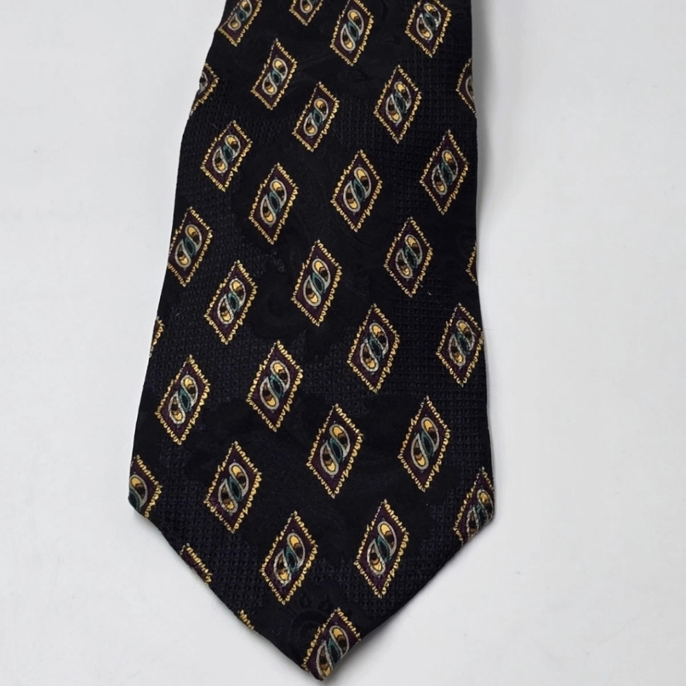 VTG 70's Pierre Cardin Men's Tie Silk Geometric Bold Paisley Necktie 59 x 4”